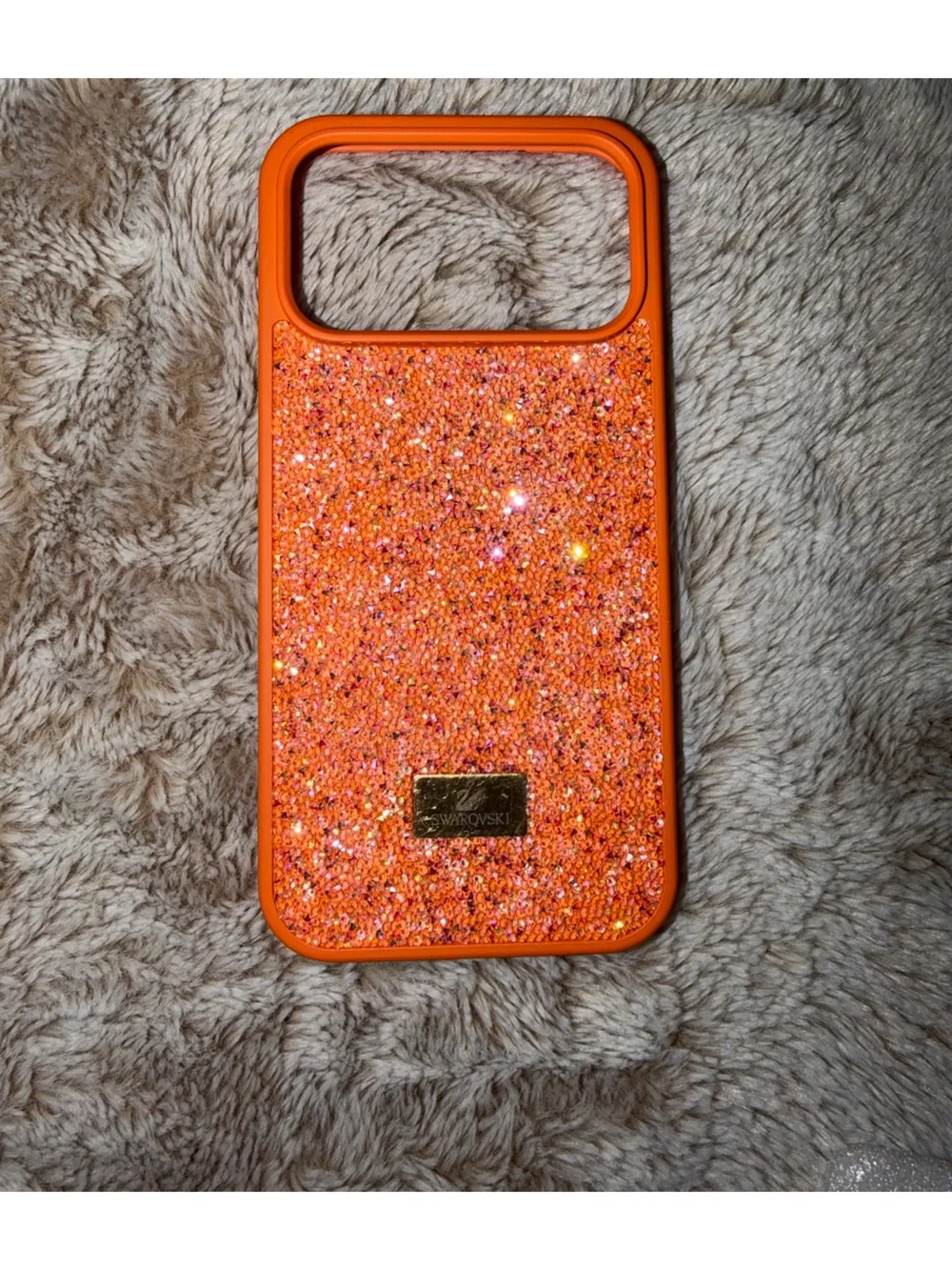 Swarovski Orange Glitter Protective Phone Case